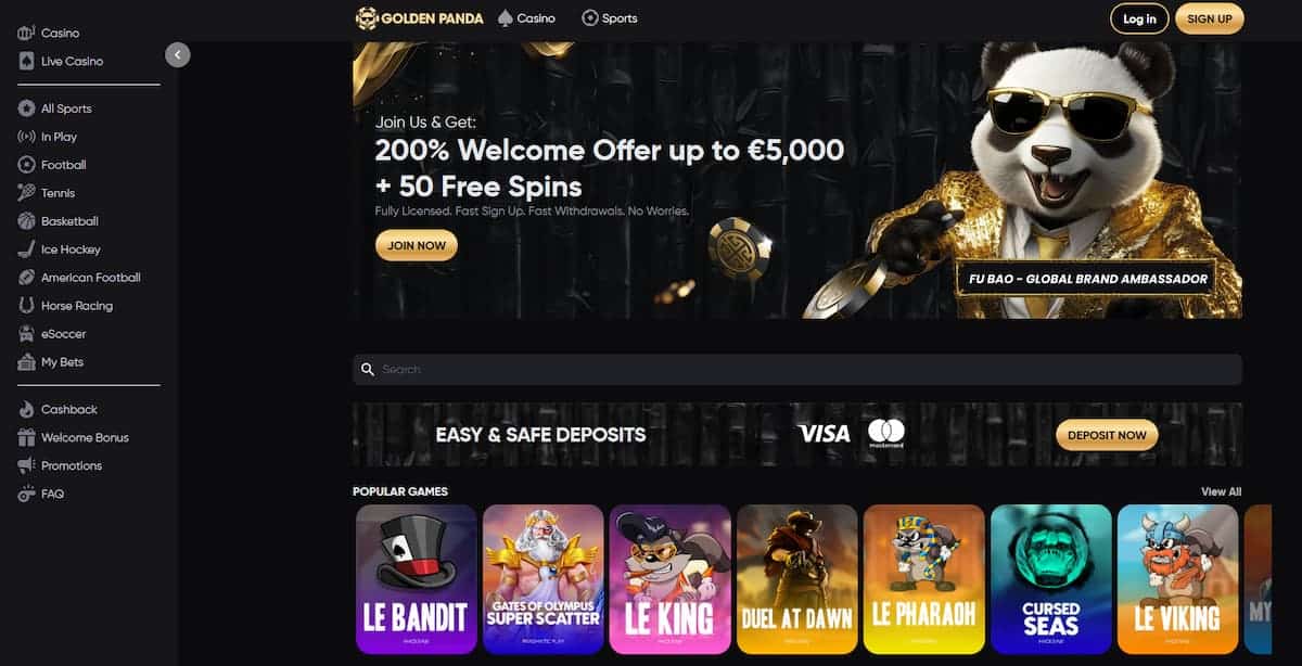 Golden Panda Casino – Beste voor wekelijkse cashback